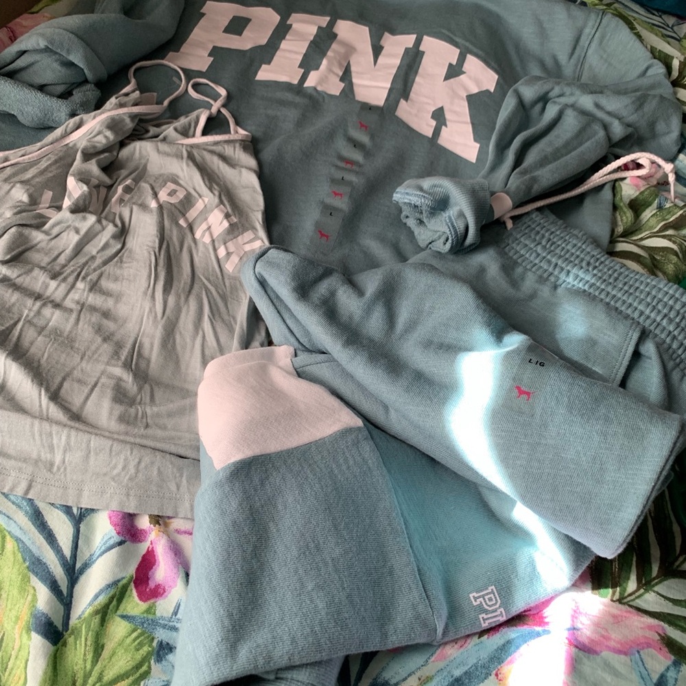 Pink 3 piece jogger sweatsuit